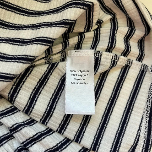 Maurices NWT White & Navy Blue Striped Lace-up Babydoll Tank Top Medium Women’s - Picture 11 of 12